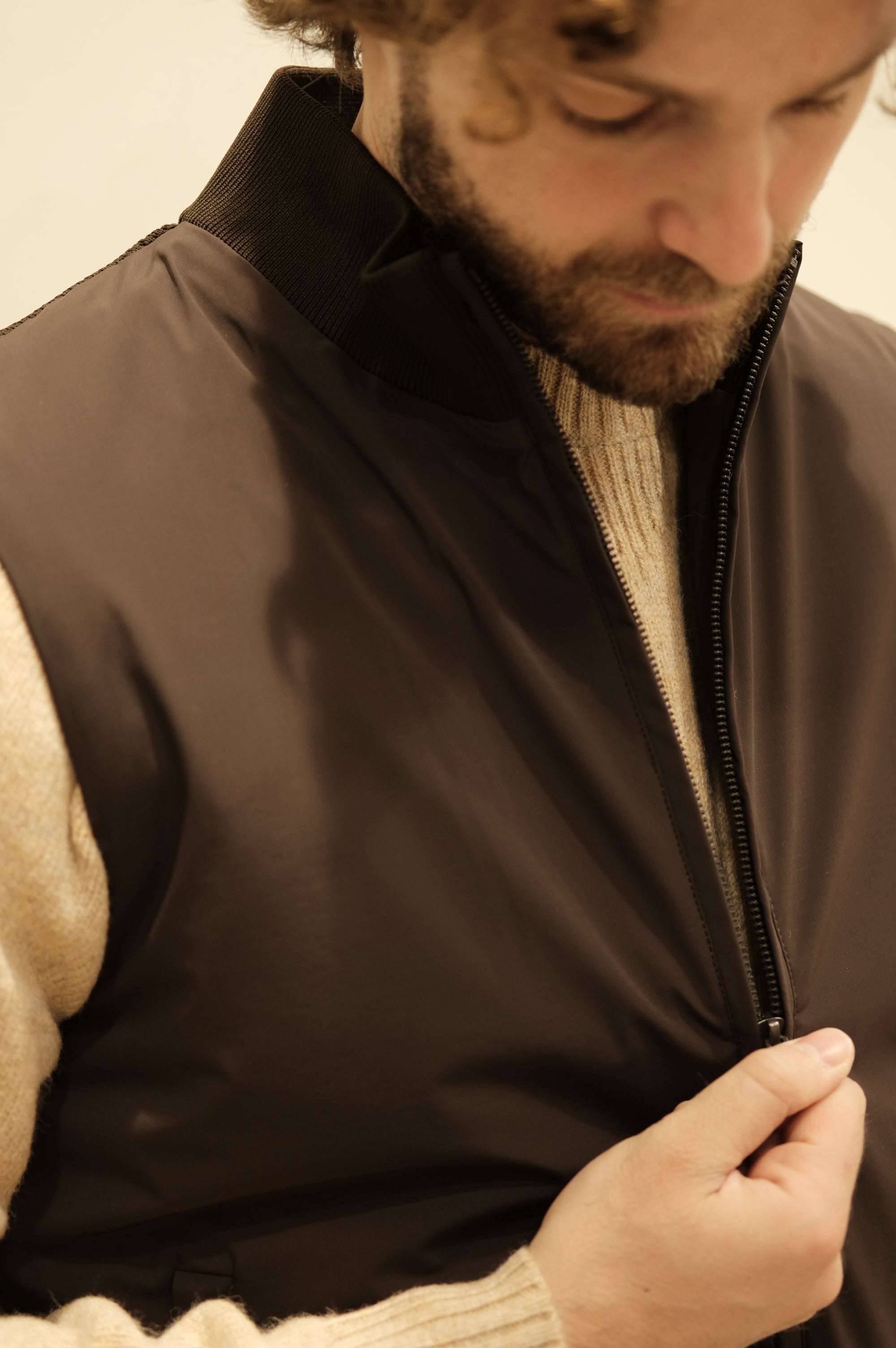 Jeordie's Gilet Nylon/Maglia Moro