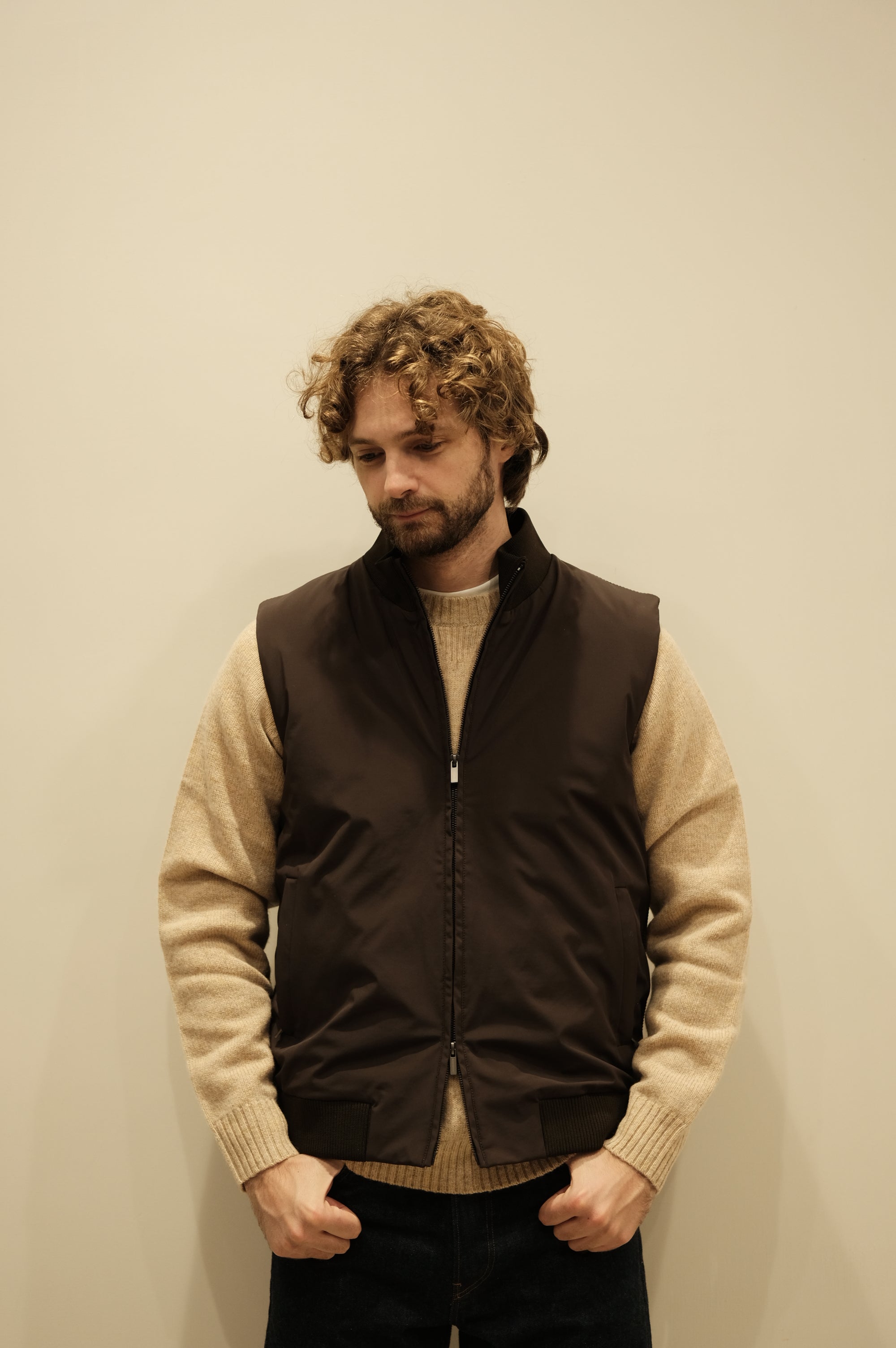 Jeordie's Gilet Nylon/Maglia Moro