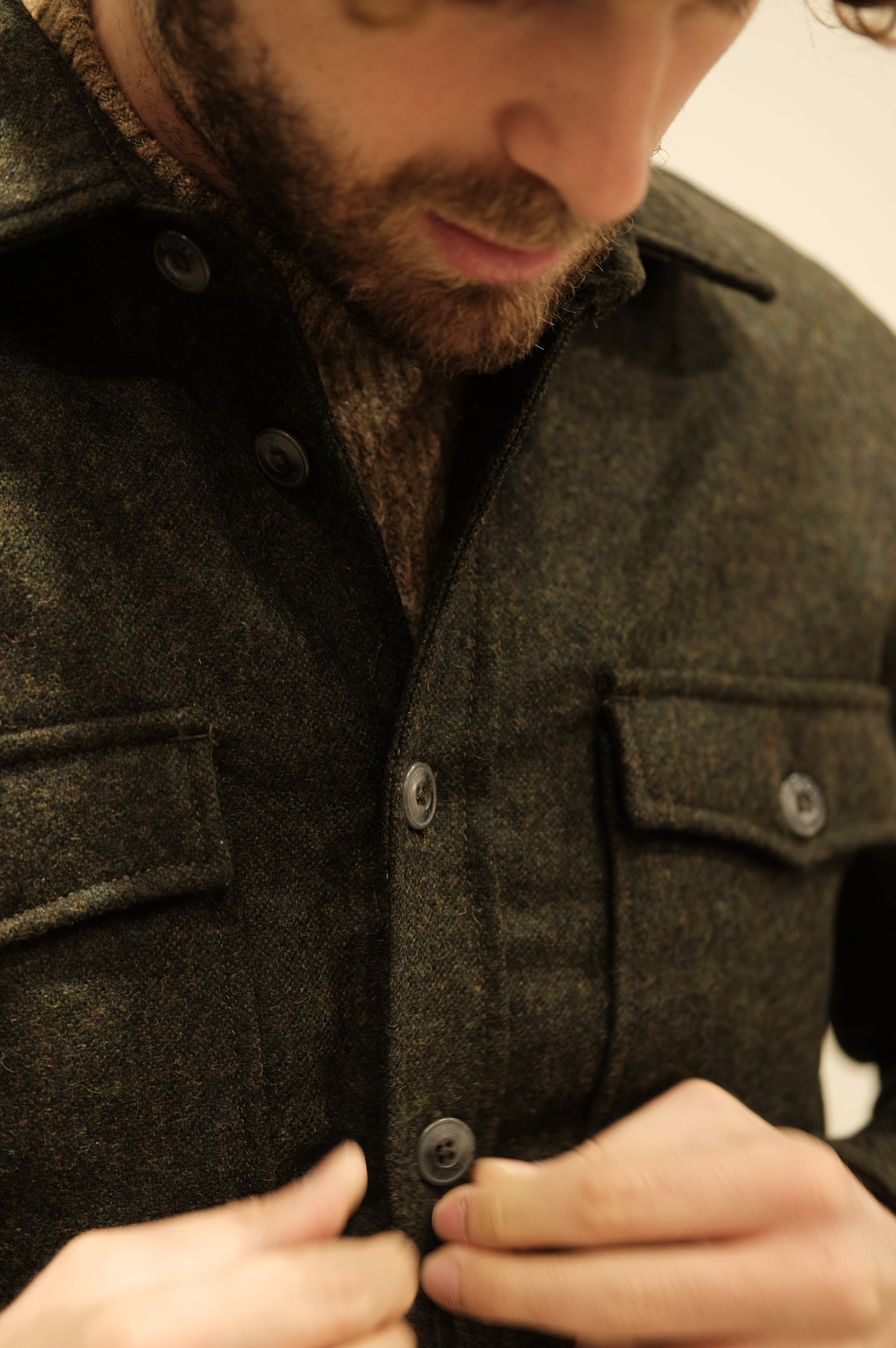 Blker Wool Donegal Trapunta Hunter Green