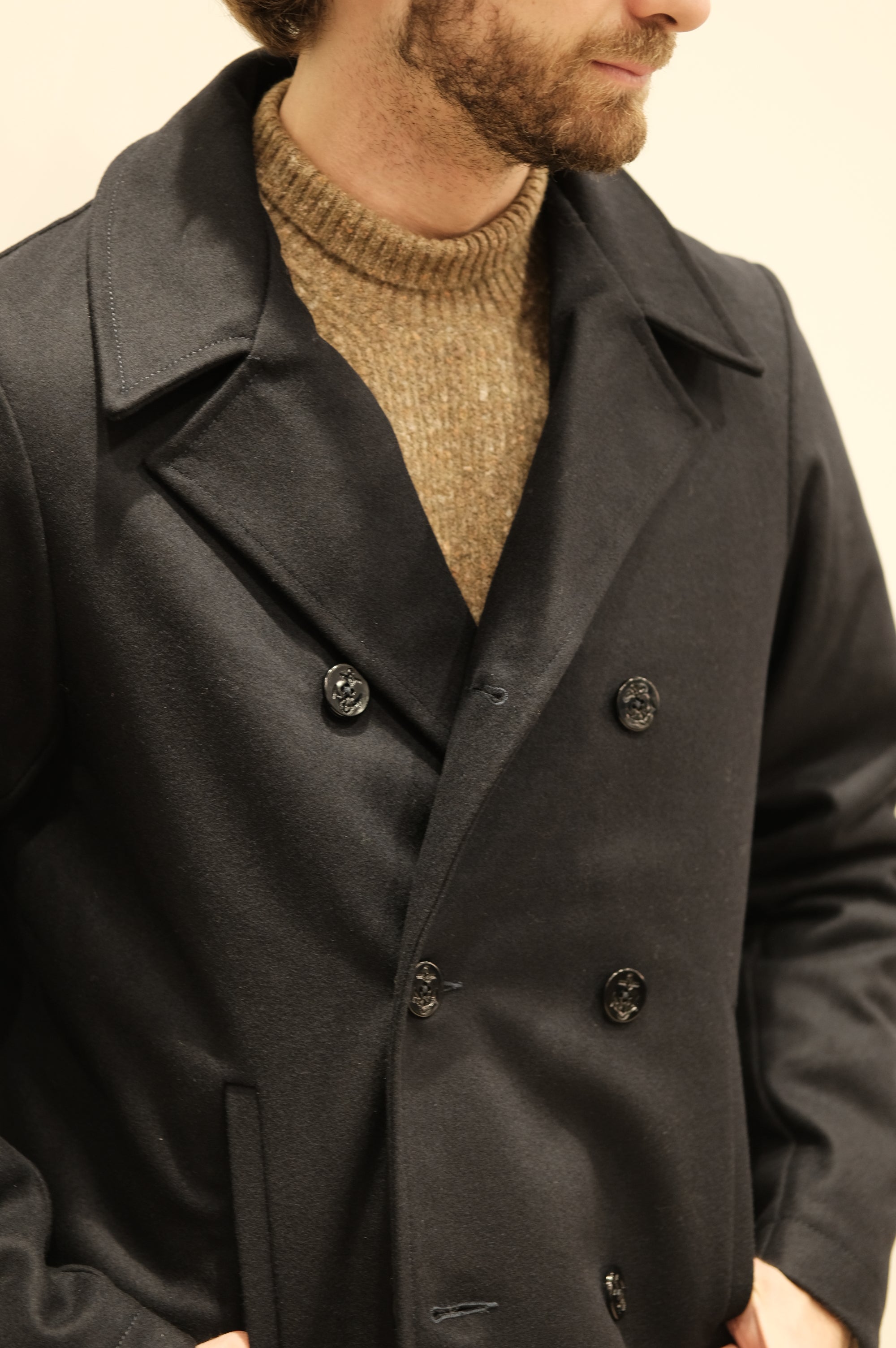 Blker Peacot Wool Jacket Navy