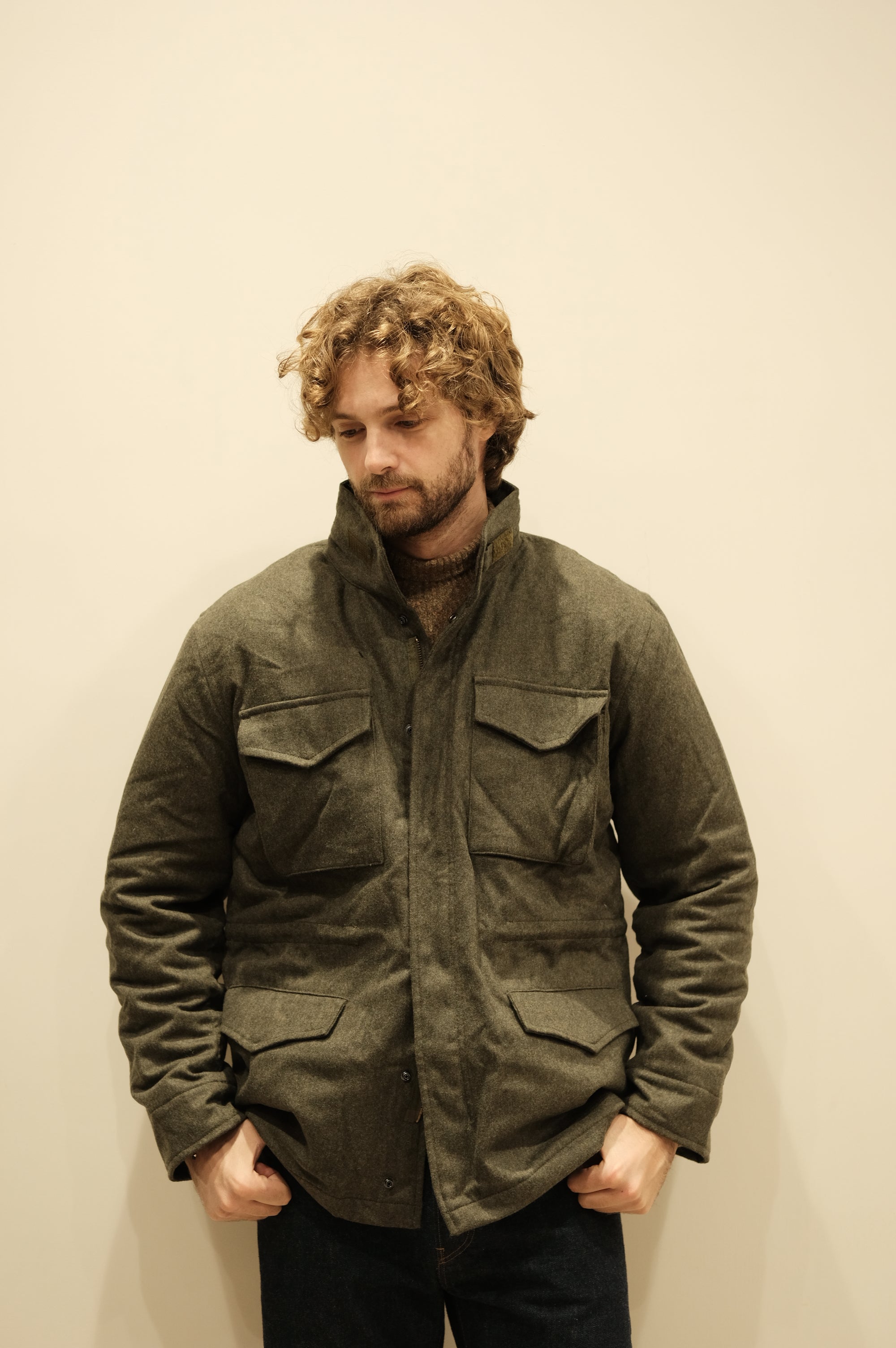Blker Field Jacket Wool Travis Green
