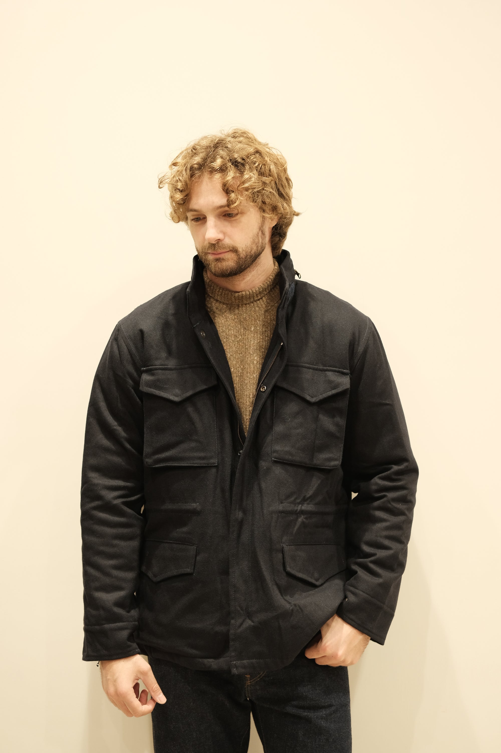 Blker Field Jacket Wool Travis Navy