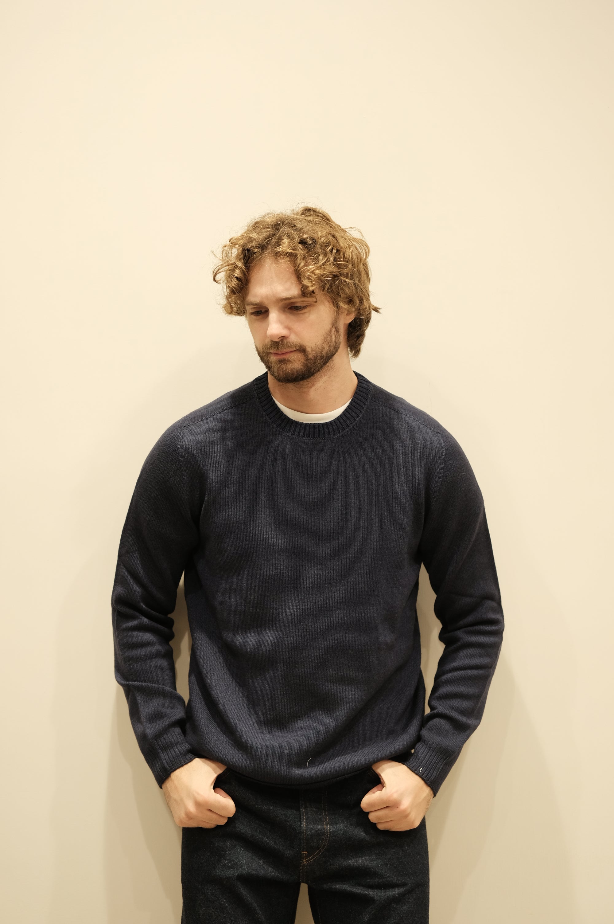 Jeordie's Maglia Lana Merinos Fast Dyed Bleu Navy