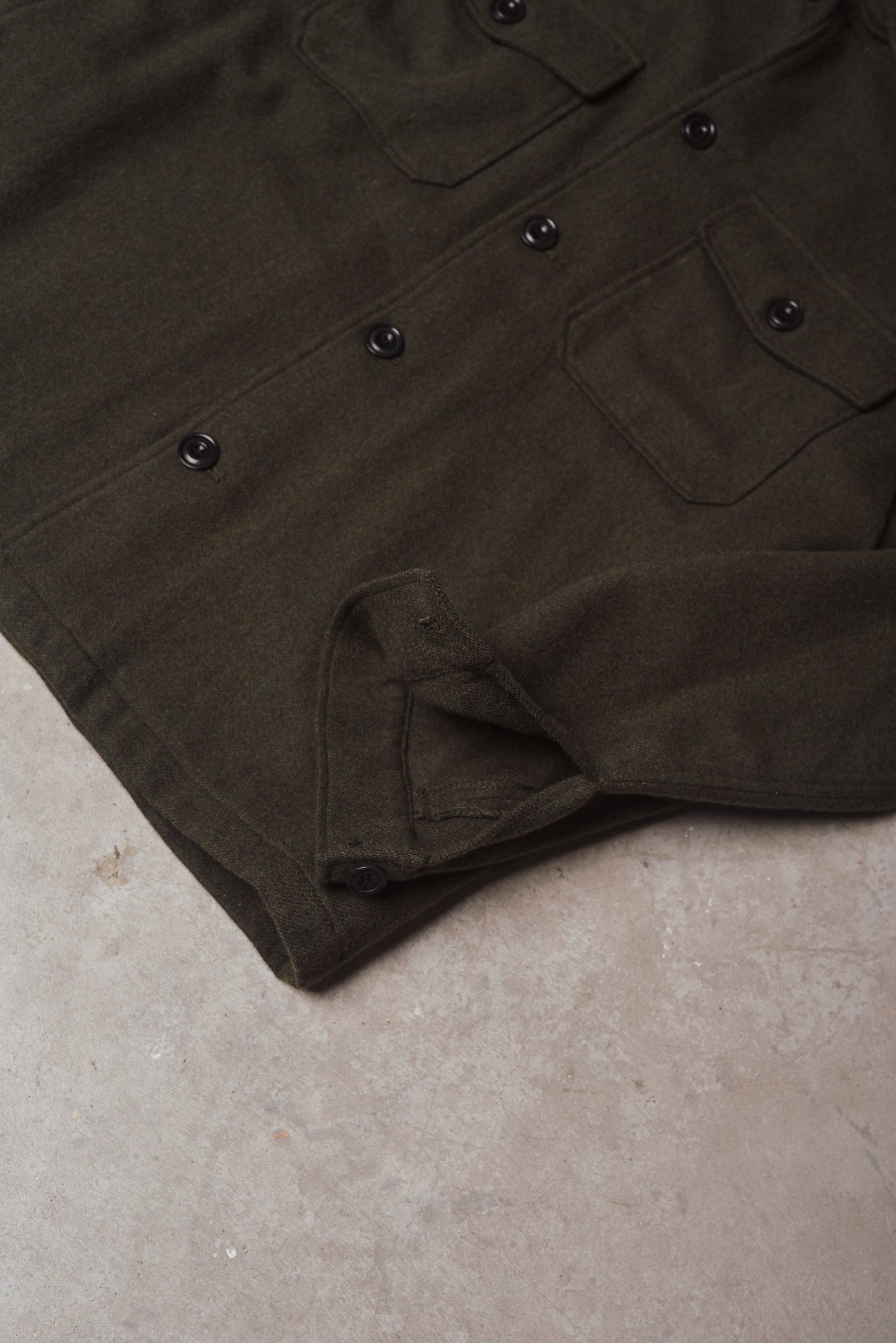 Hartford Day Wool Overshirt Green