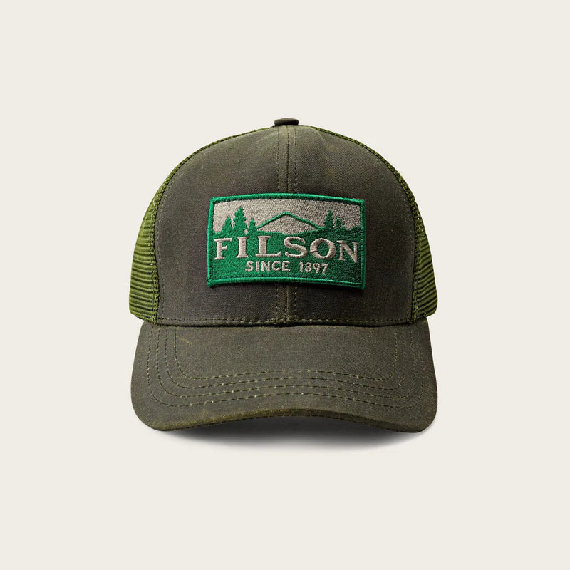 Filson Logger Mesh Cap Oil Finish Tin Cloth Otter Green