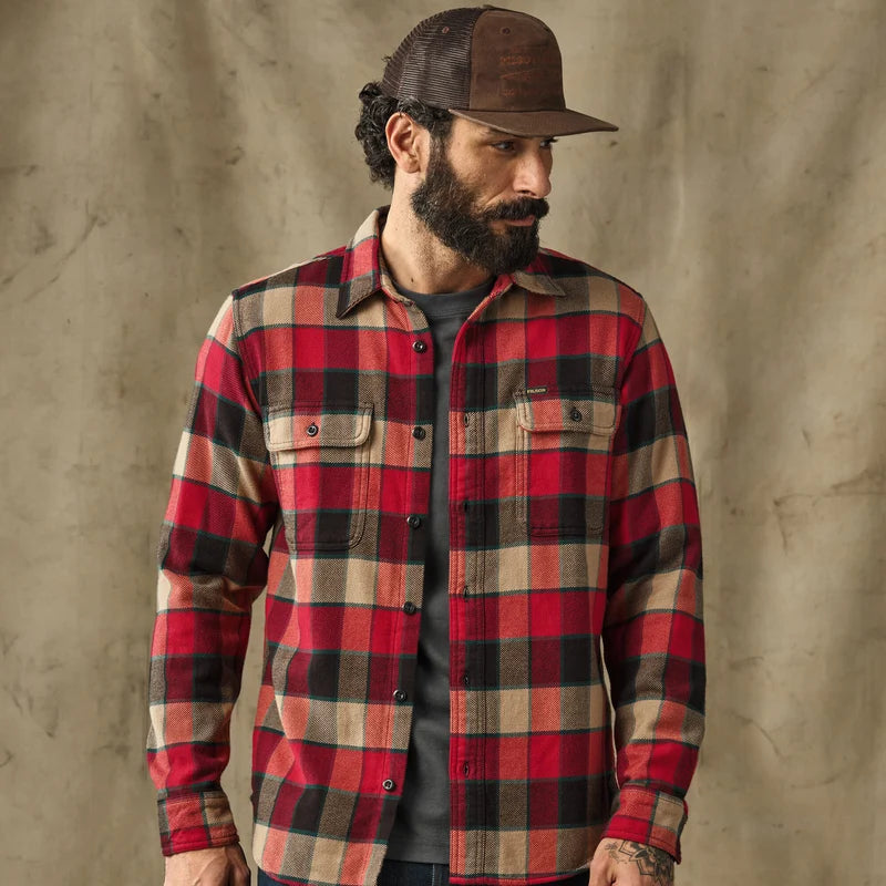 Filson Vintage Flannel Work Shirt Red/Cream Plaid