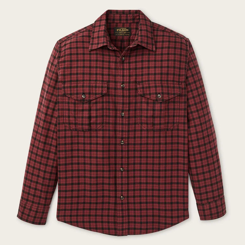 Filson Lightweight Alaskan Guide Shirt Solid Port/Black Plaid