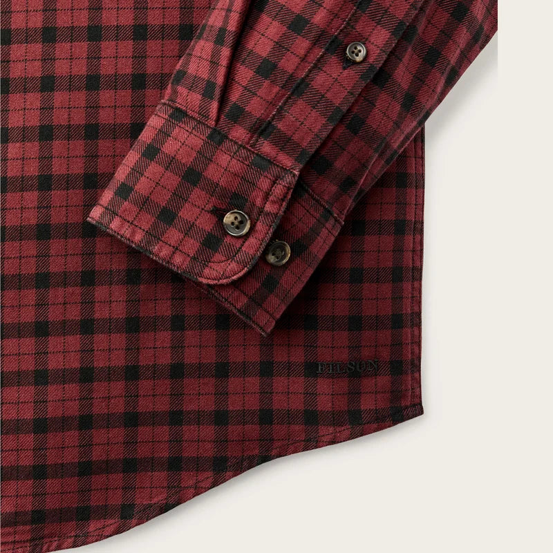 Filson Lightweight Alaskan Guide Shirt Solid Port/Black Plaid