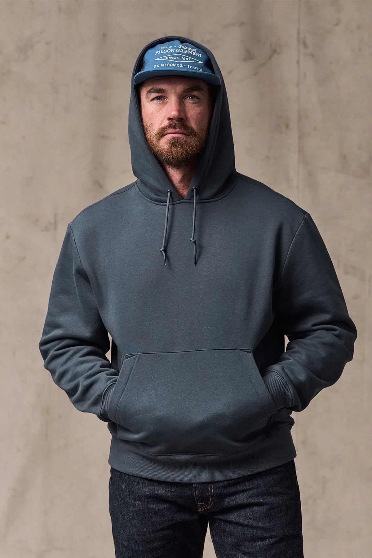 Filson Northwest Hoodie Brushed Back FT Ink Blue