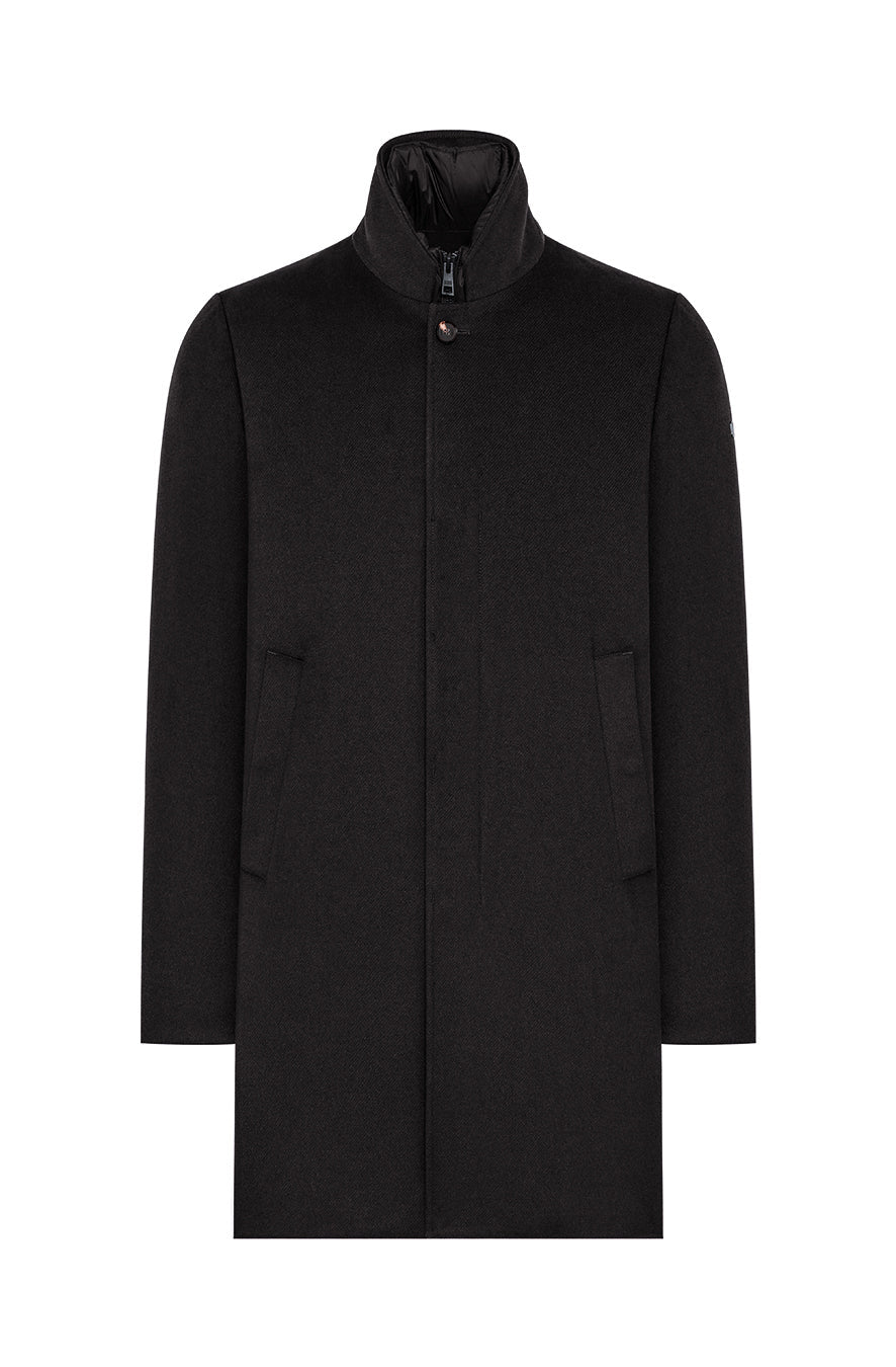 Duno Cappotto Lana Fondo Ebano