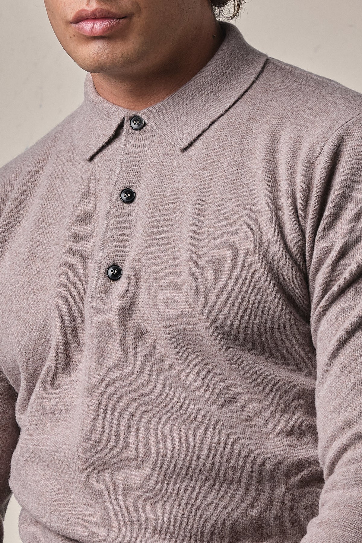 Jeordie's Polo Lana Merinos/Cachemire Visone Melange