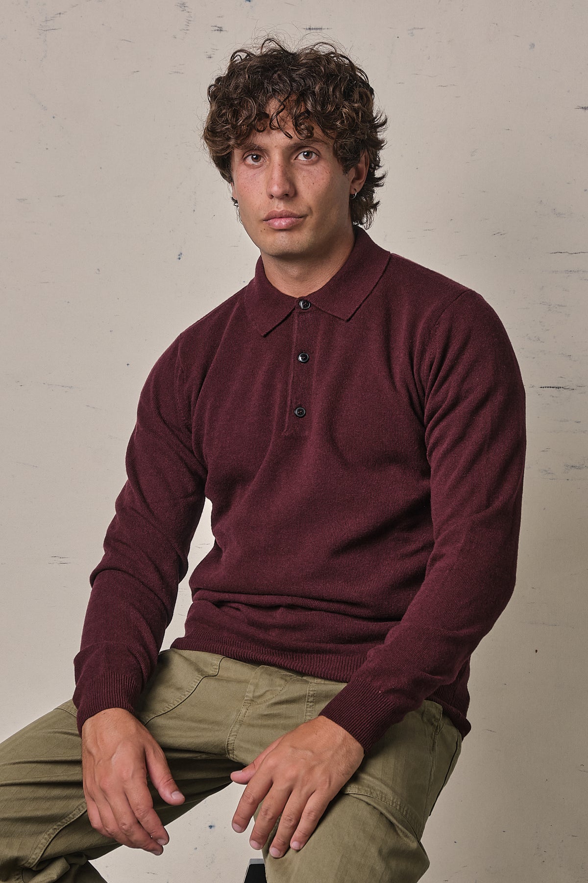 Jeordie's Polo Lana Merinos/Cachemire Vinaccio Melange