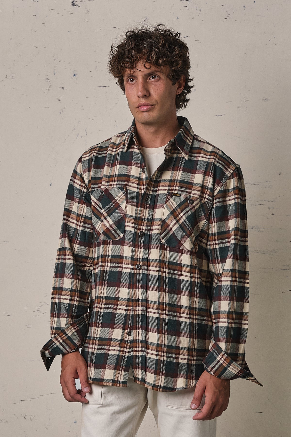 Filson The Rangeland Flannel Shirt Green/Bronze Plaid