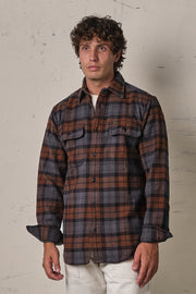 Filson Vintage Flannel Work Shirt Brown/Charcoal Plaid