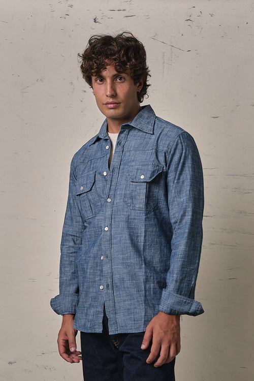 Fortela Amleto Camicia Chambray Indigo Rinse