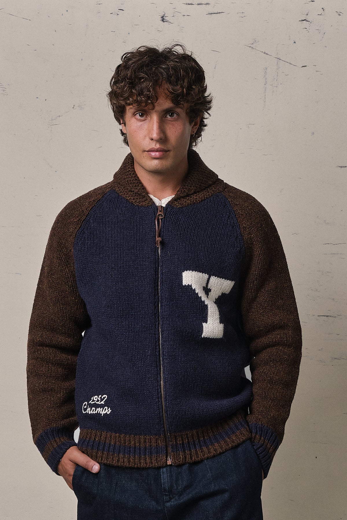 Chesapeake's Yankees Champ Wool Stadium Zip Navy