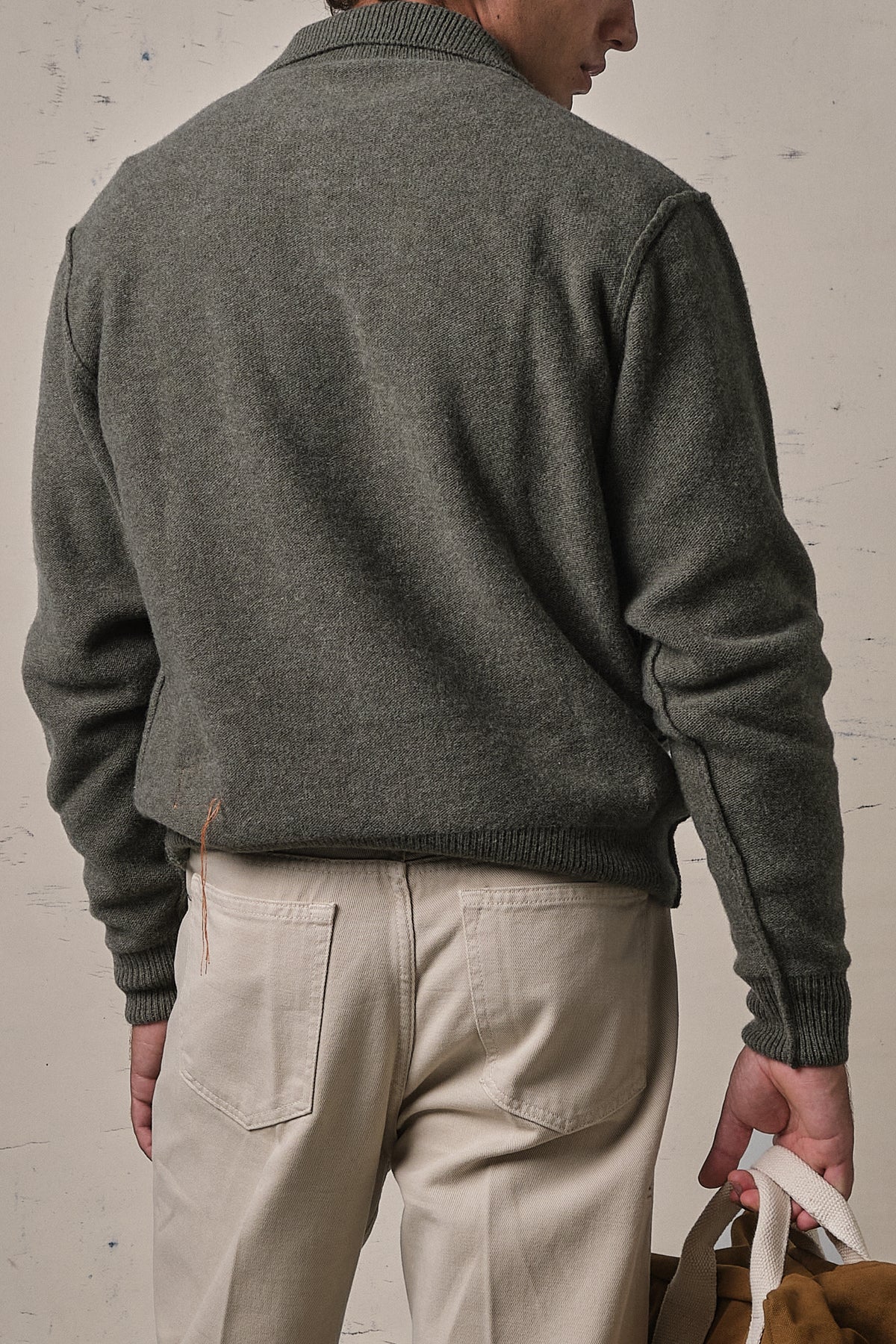 Fortela Yale Wool Half Zip Army Green