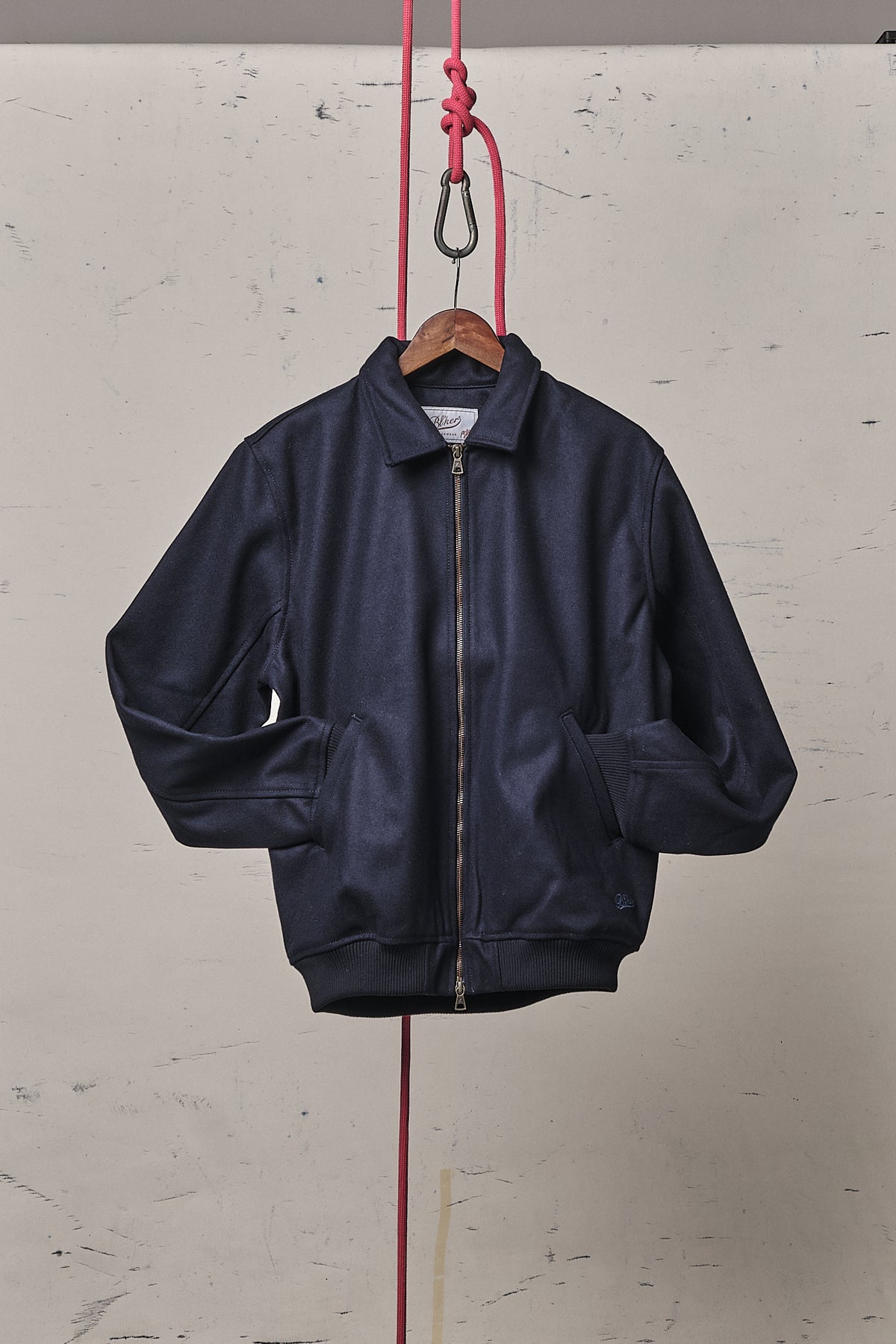 Blker Bomber Wool Jacket Navy