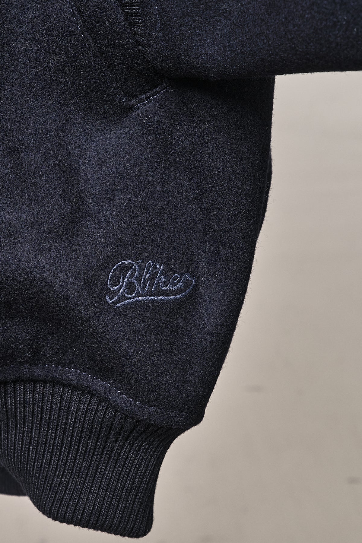 Blker Bomber Wool Jacket Navy