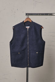 Blker Boiled Wool Vest Wolf Navy