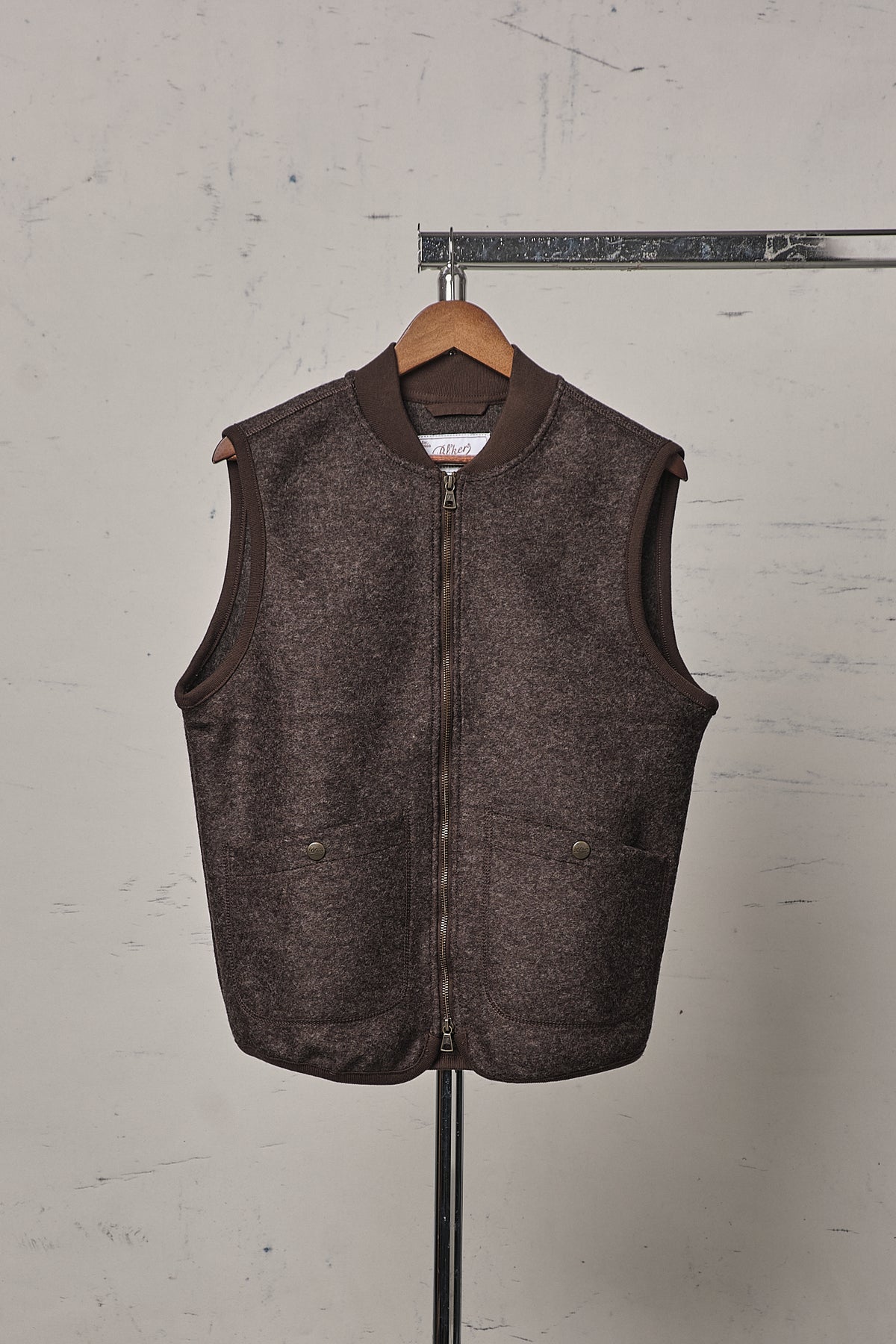 Blker Boiled Wool Vest Wolf Brown