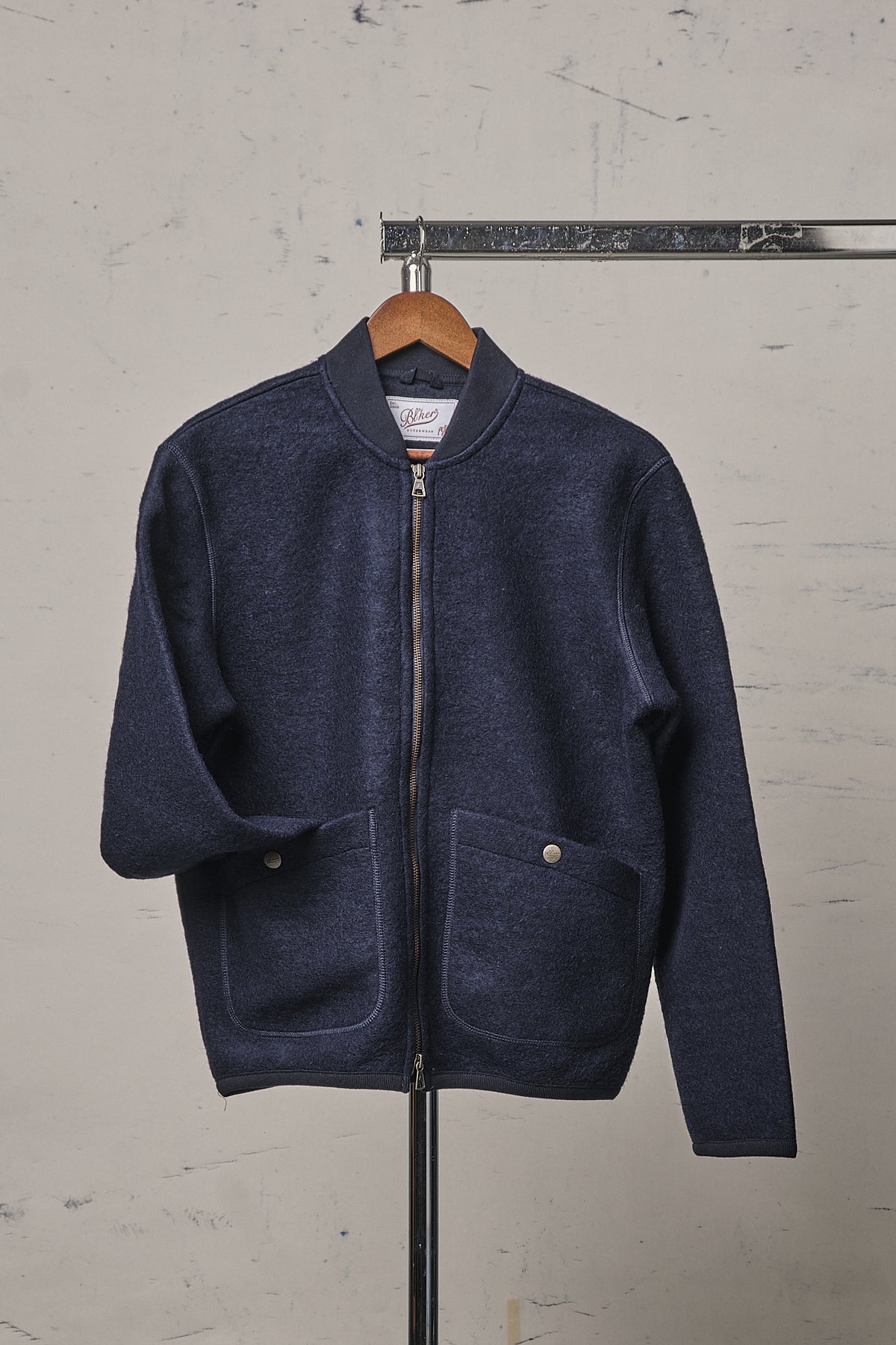 Blker Boiled Wool Jacket Moose Navy