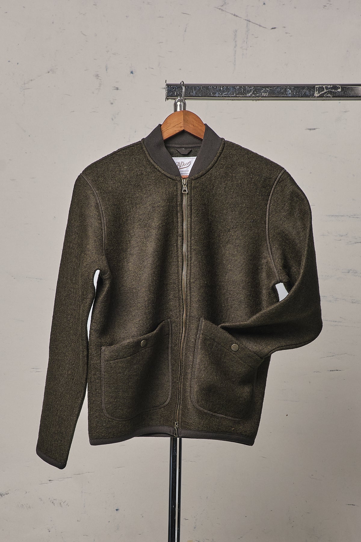 Blker Boiled Wool Jacket Moose Green