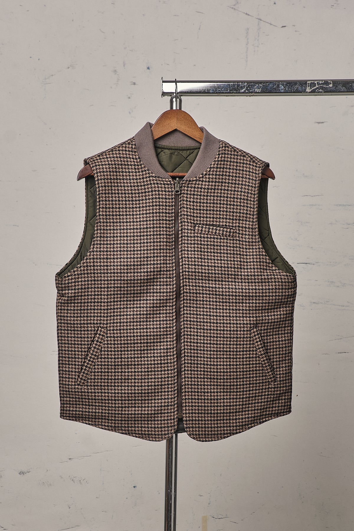 Blker Pied De Poule Vest Reversible Owl