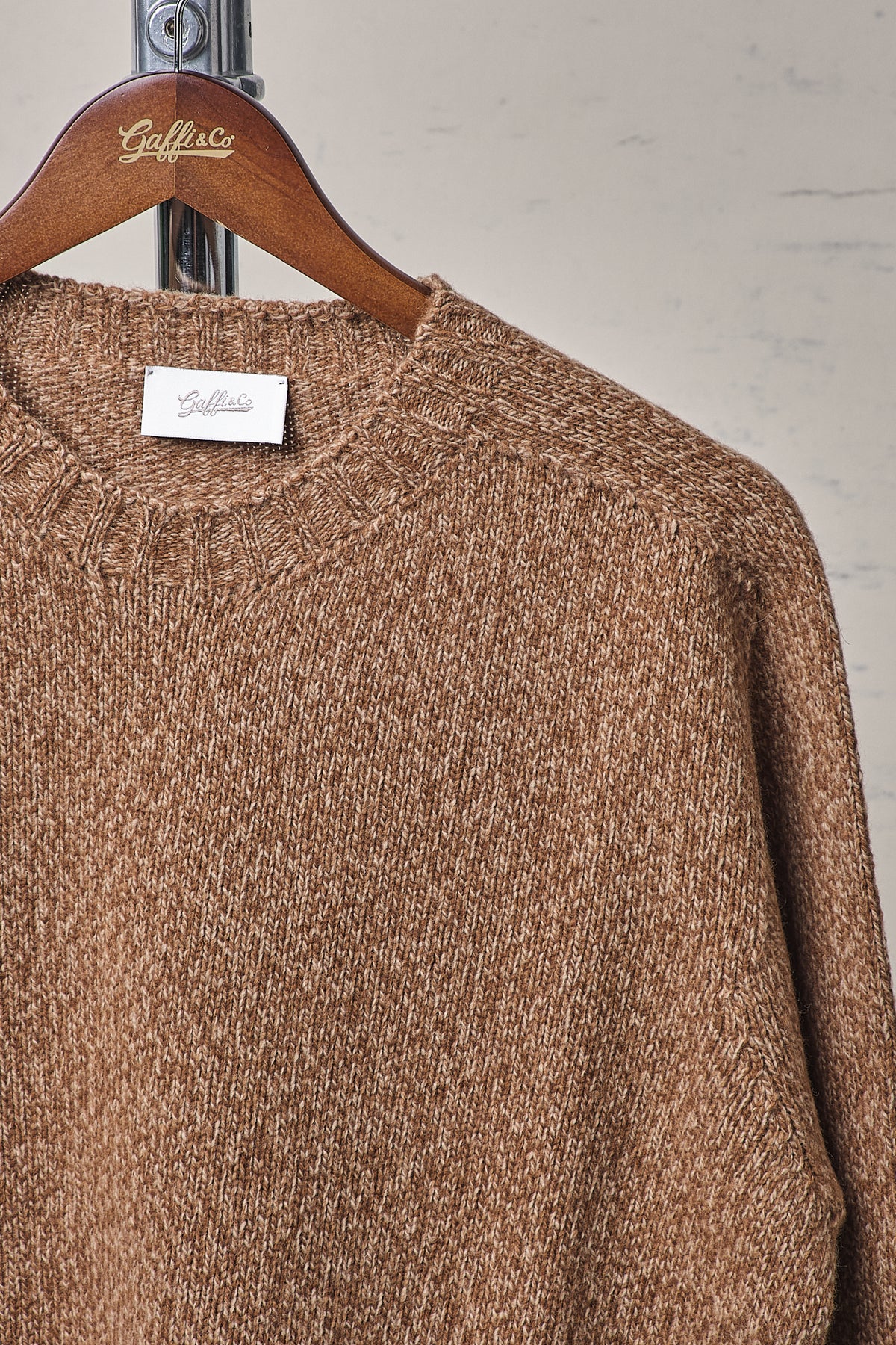 Gaffi & Co. Maglia Girocollo Moulinè Cammello