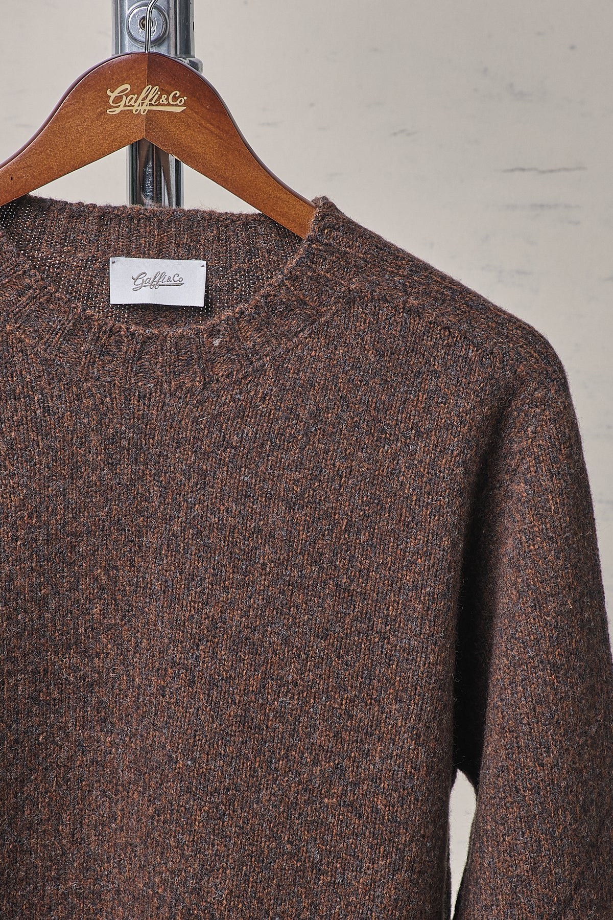 Gaffi & Co. Maglia Girocollo Moulinè Tabacco