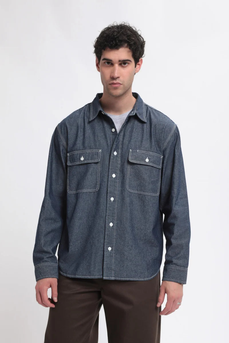 Universal Overall Chambray Work Shirt Navy