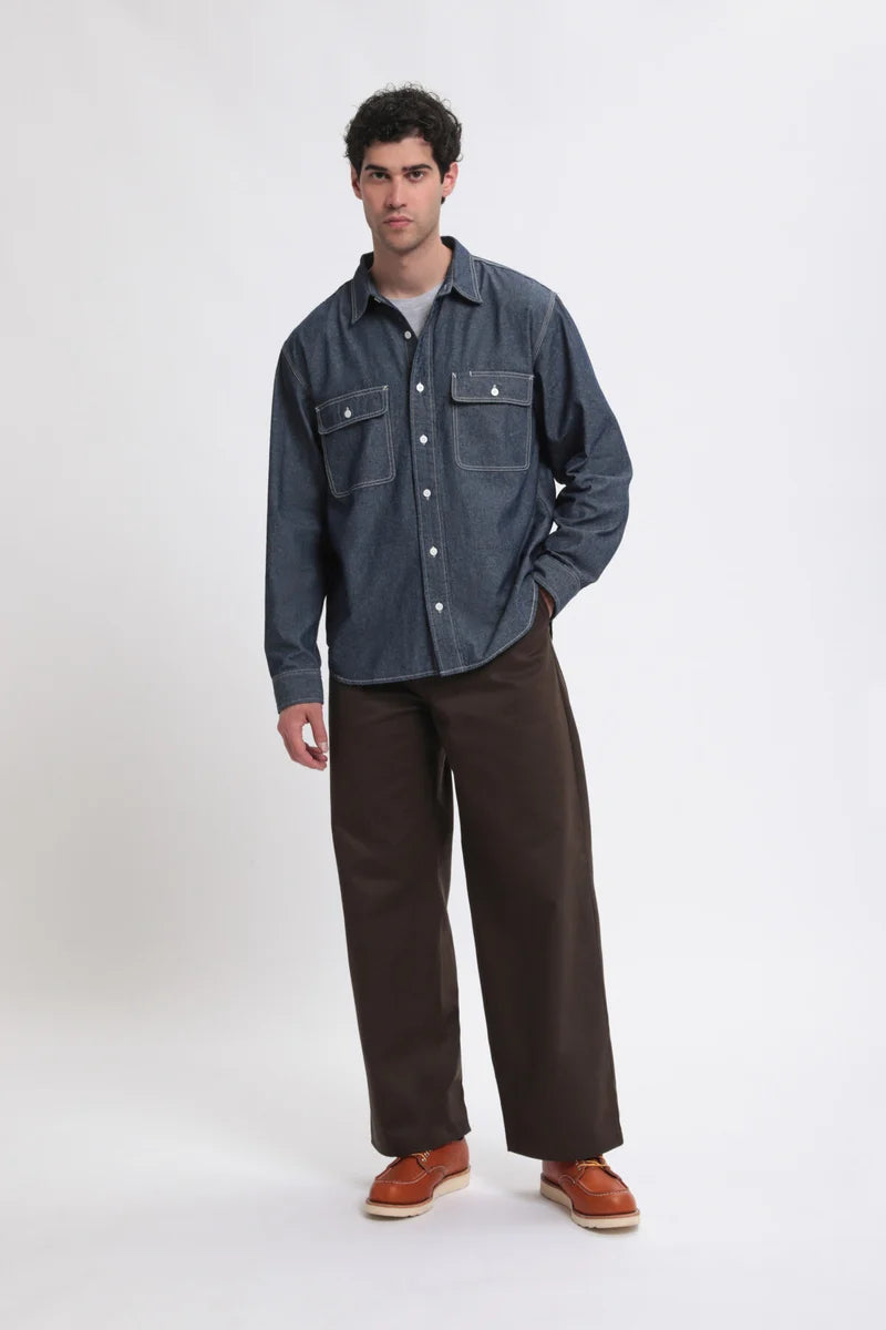Universal Overall Chambray Work Shirt Navy
