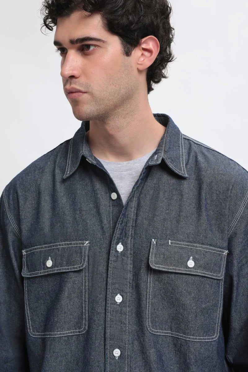 Universal Overall Chambray Work Shirt Navy