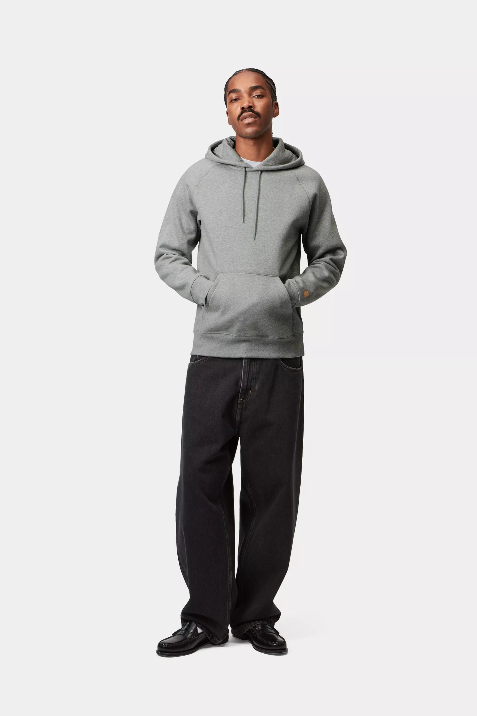 Carhartt WIP Hooded Chase Sweatshirt Grey Heather/Gold