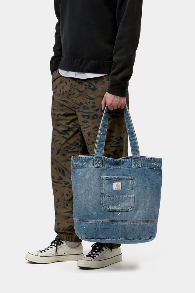 Carhartt WIP Denim Tote Blue Destroy Wash Splatter