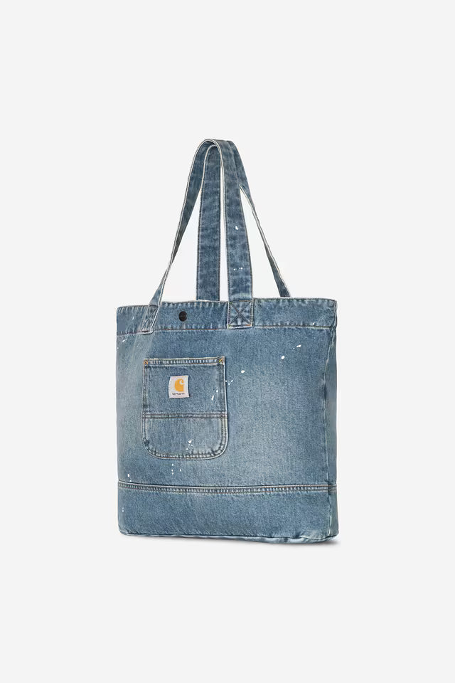Carhartt WIP Denim Tote Blue Destroy Wash Splatter