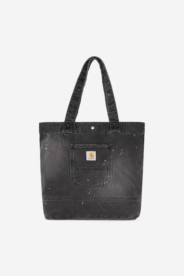 Carhartt WIP Denim Tote Black Destroy Wash Splatter