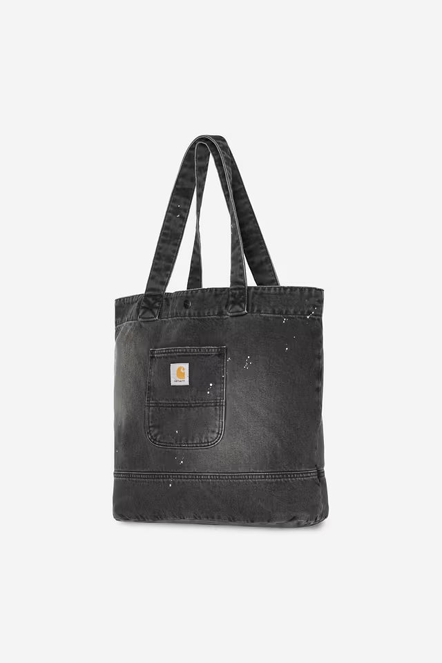Carhartt WIP Denim Tote Black Destroy Wash Splatter