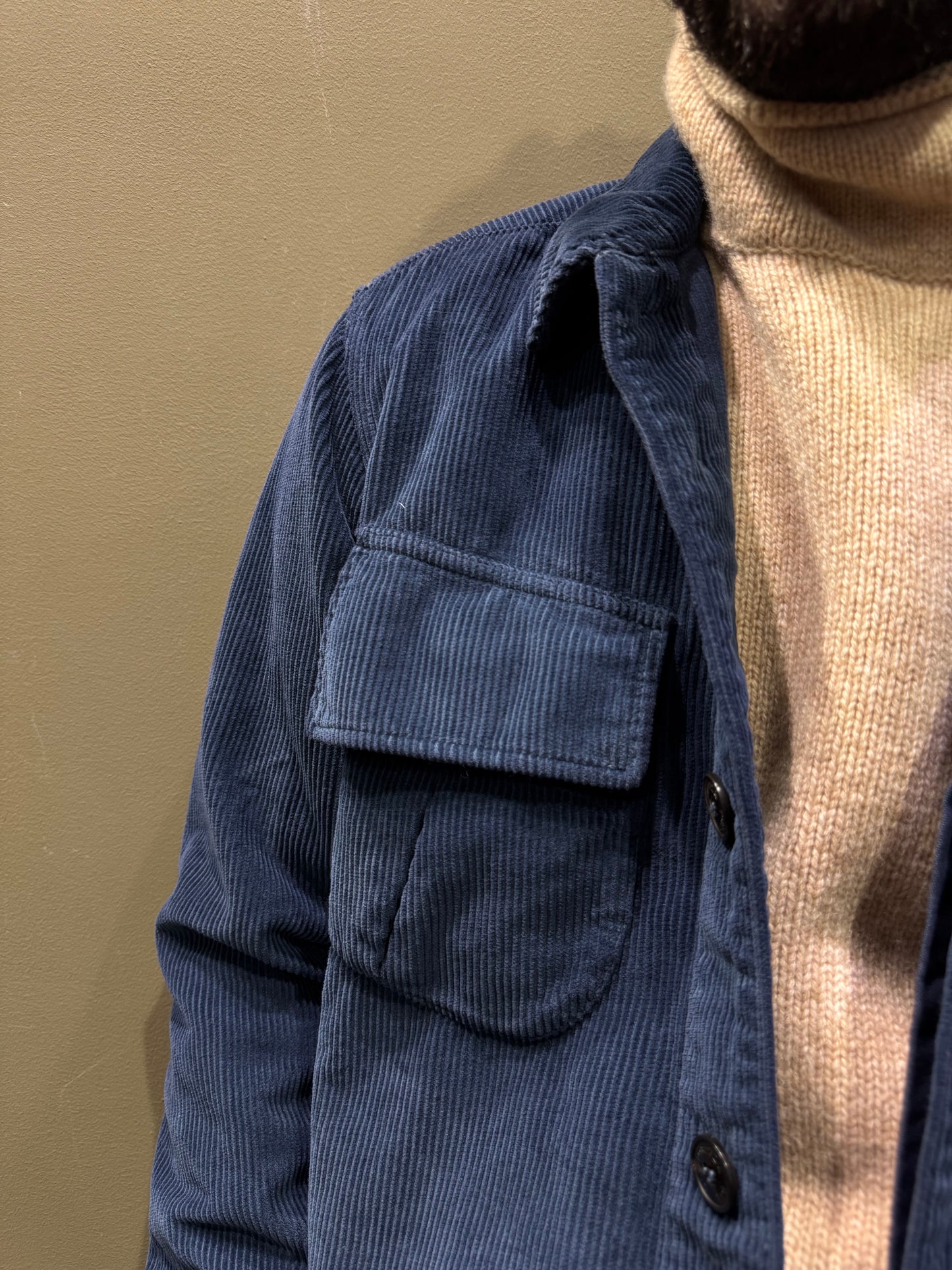 Fortela Overshirt Corduroy Short Navy