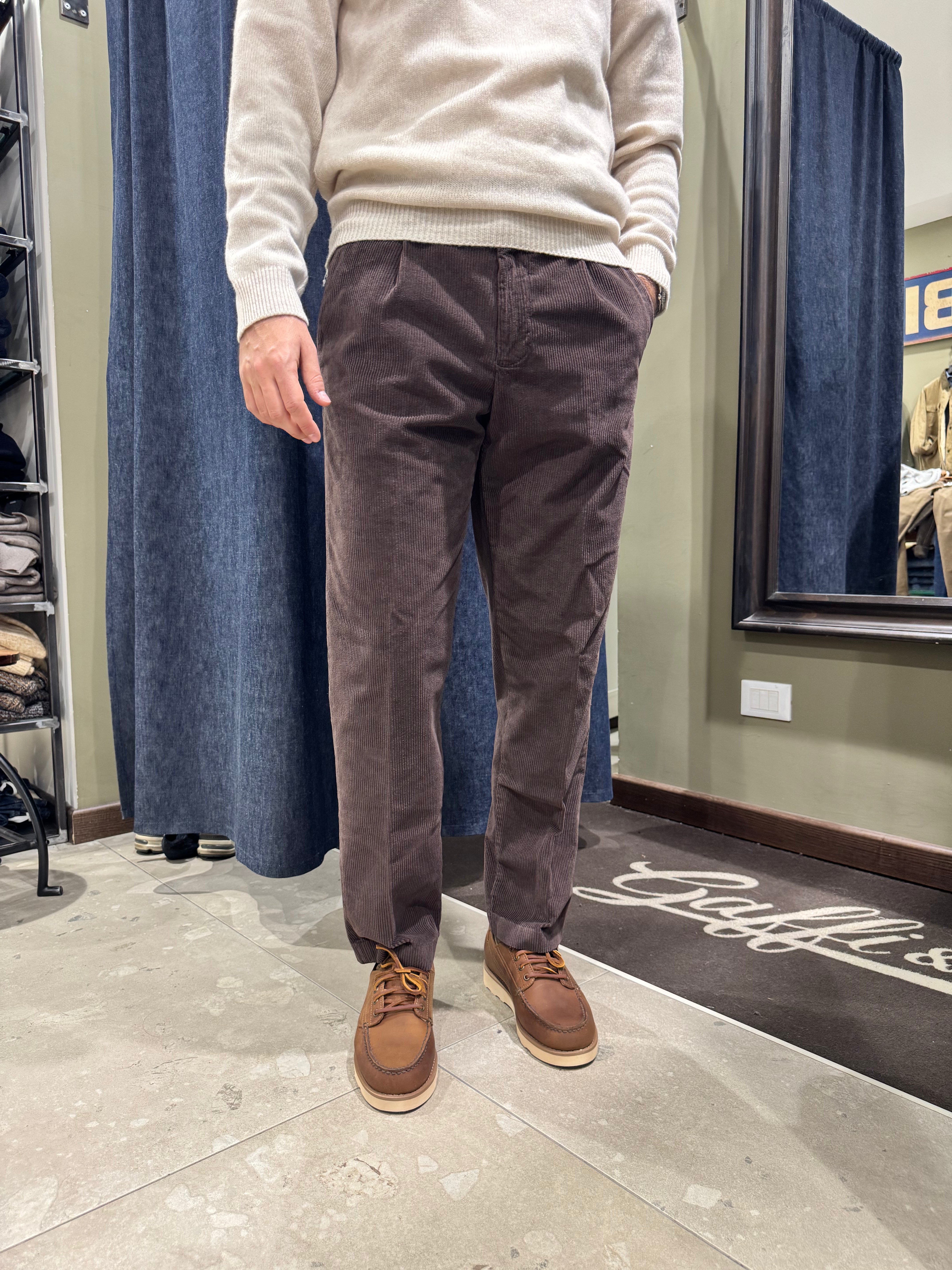 White Sand Pantalone Luke Velluto Moro