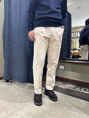 White Sand Pantalone Velluto Luke Crema
