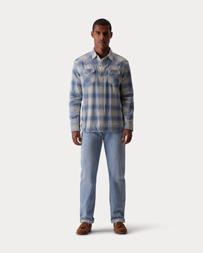 Fortela Josh Texan Check Shirt Light Blue