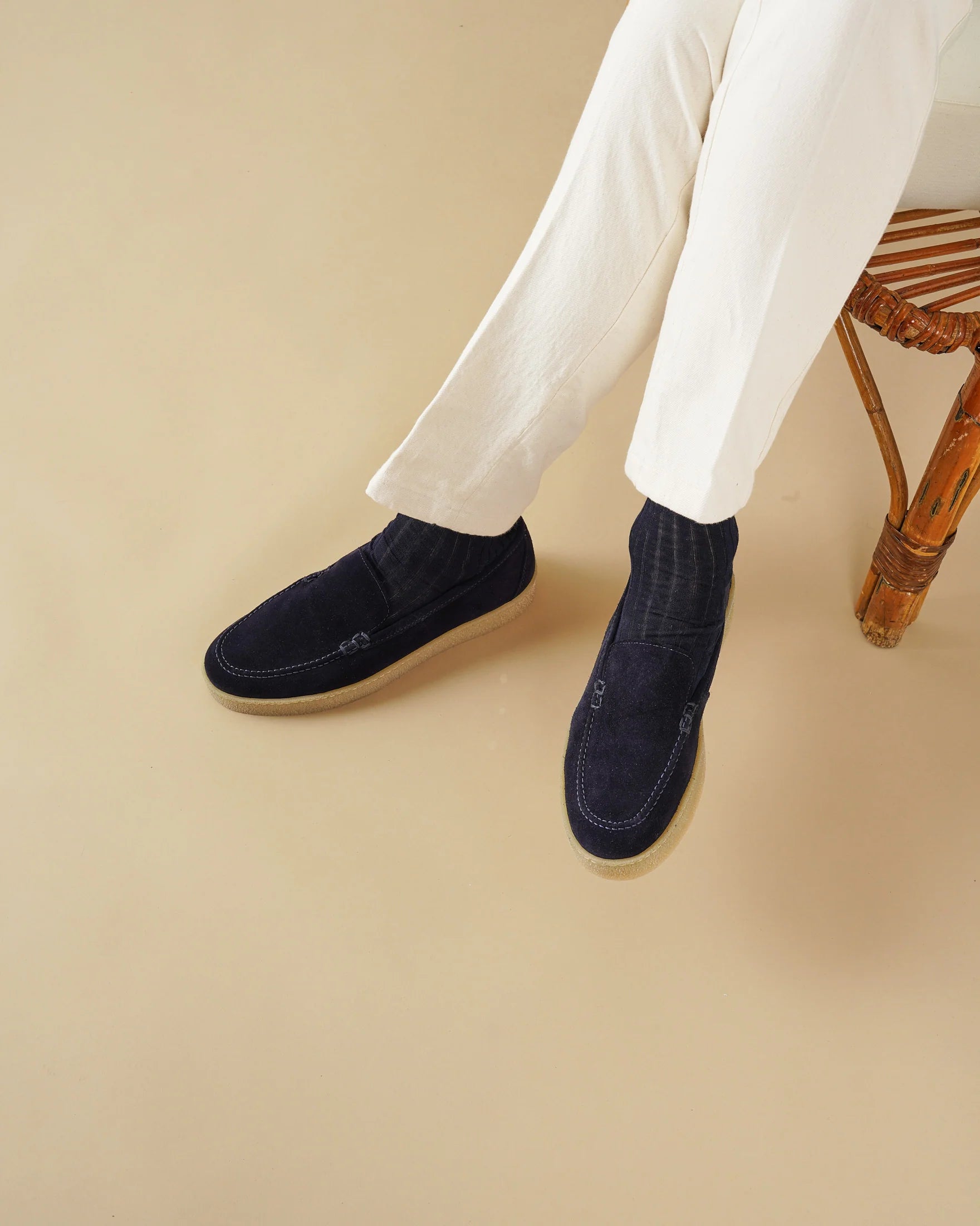 Manebì Suede Traveler Loafers Hamptons Patriot Blue