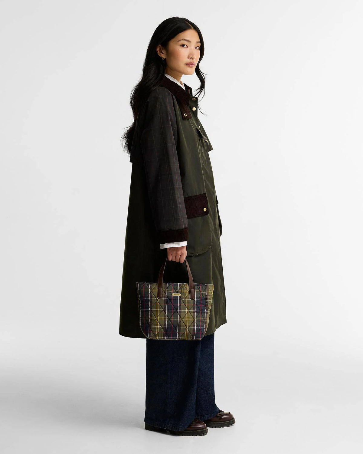 Barbour W Mini Quilted Tote Bag Classic Tartan