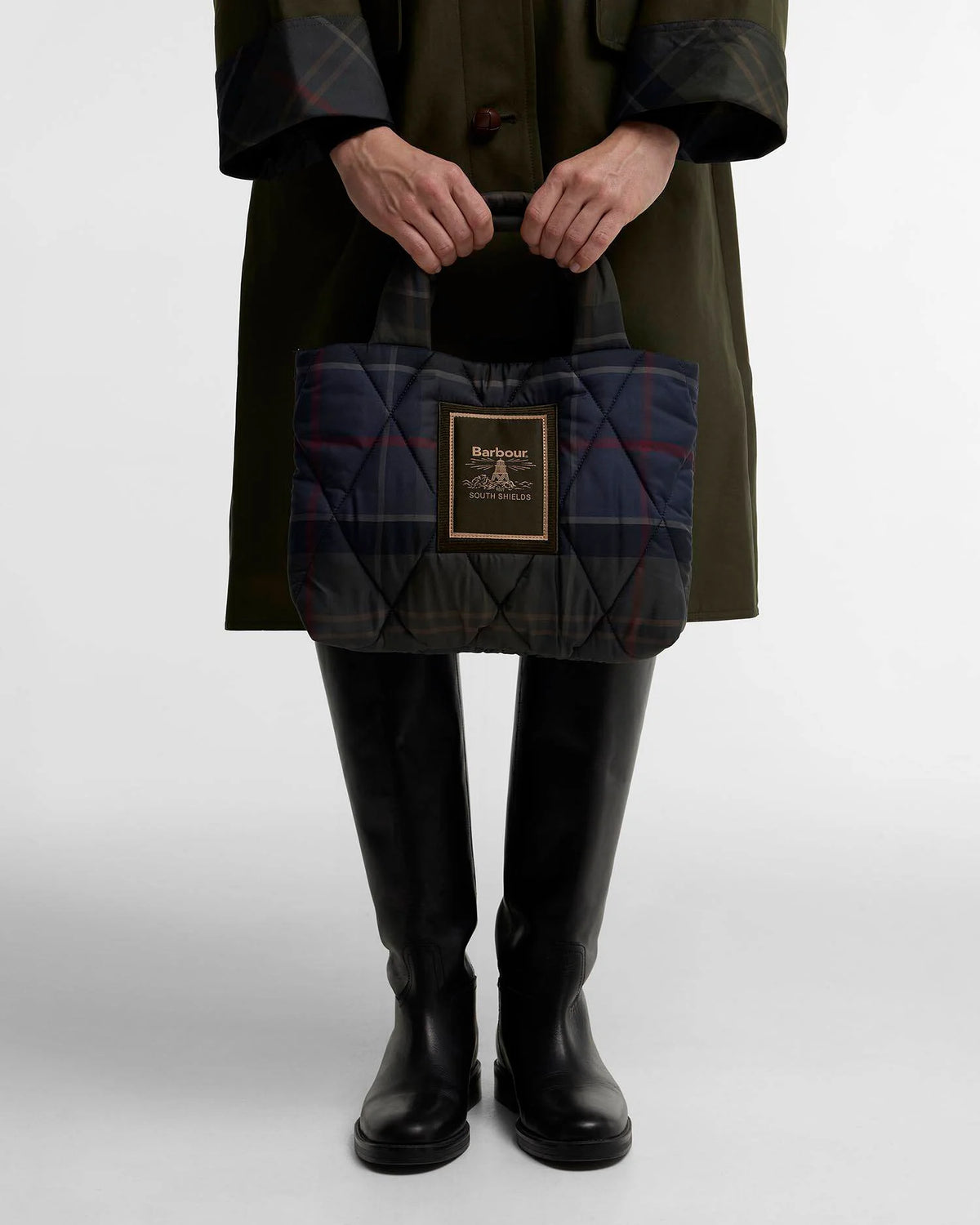Barbour W Arlene Tote Bag Shadow Classic Tartan