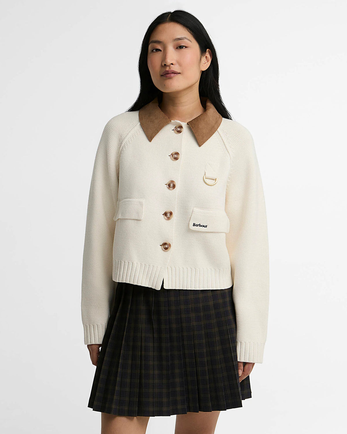 Barbour W Alverstone Cardigan Ecru
