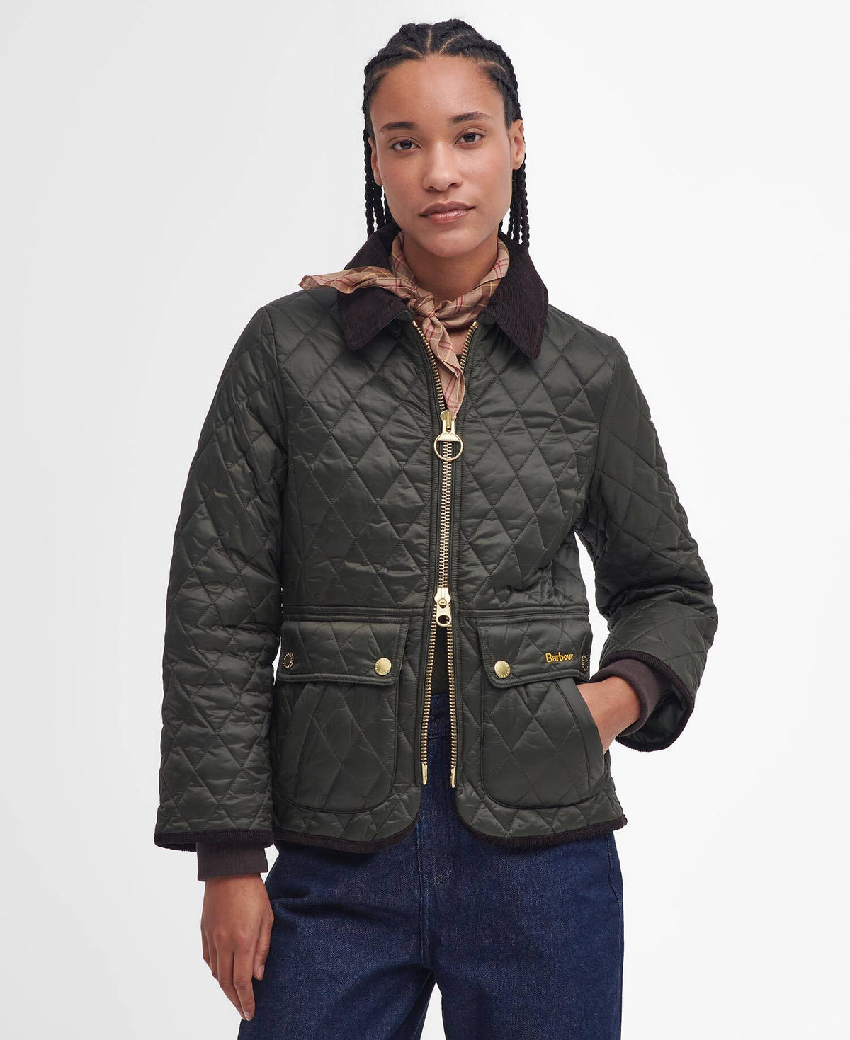 Barbour W Fitted Beadnell Quilt Sage