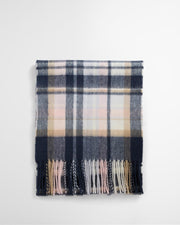 Barbour W Vintage Plaid Scarf Blush Pink/Navy