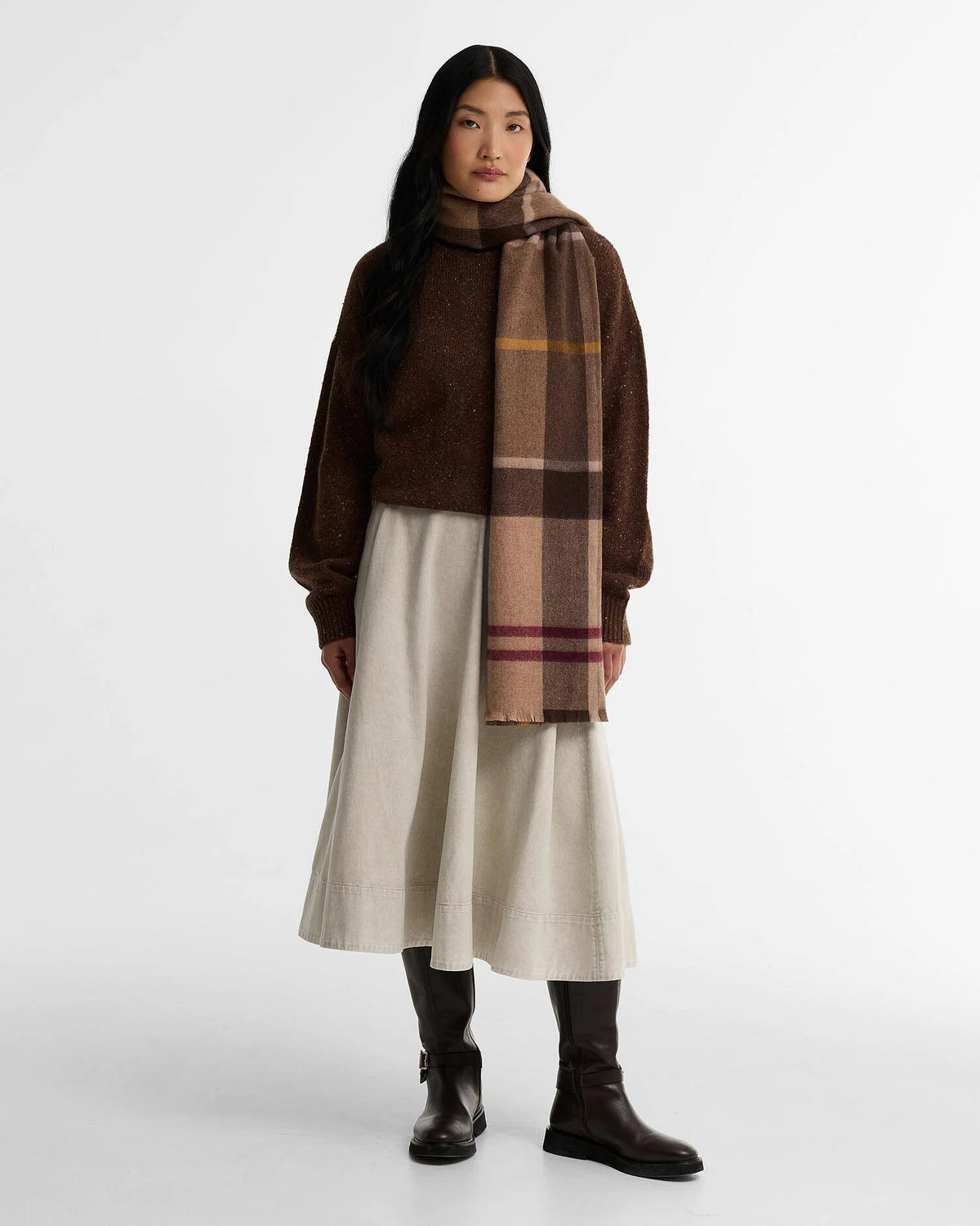 Barbour W Rosefield Tartan Scarf Muted