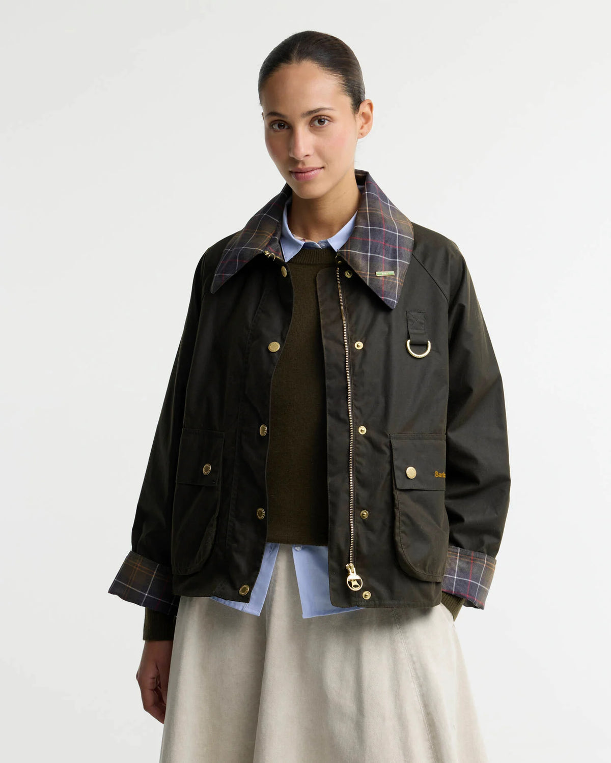 Barbour W Icons Quilted Spey Wax Jkt Olive